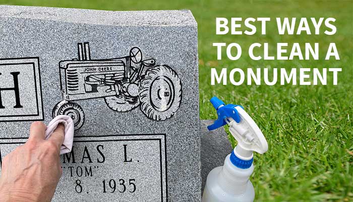 Featured image of a monument being cleaned with a soft rag and mild cleaner.